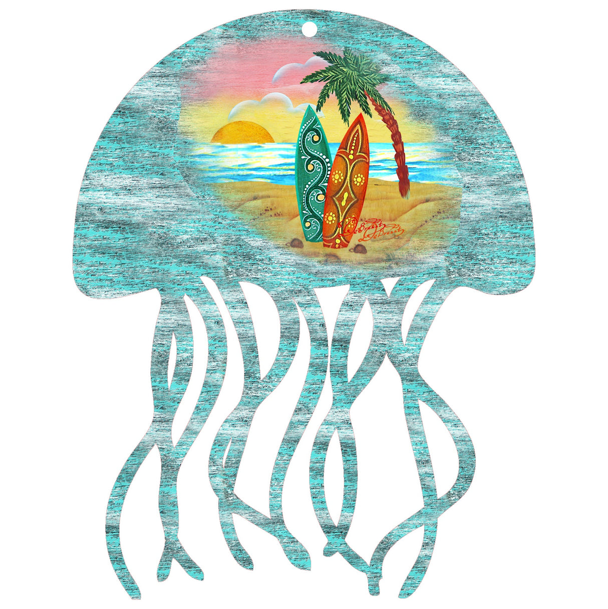 Coastal Jellyfish Coastal Door Decor by G. DeBrekht - Coastal Holiday Decor - 8198513H