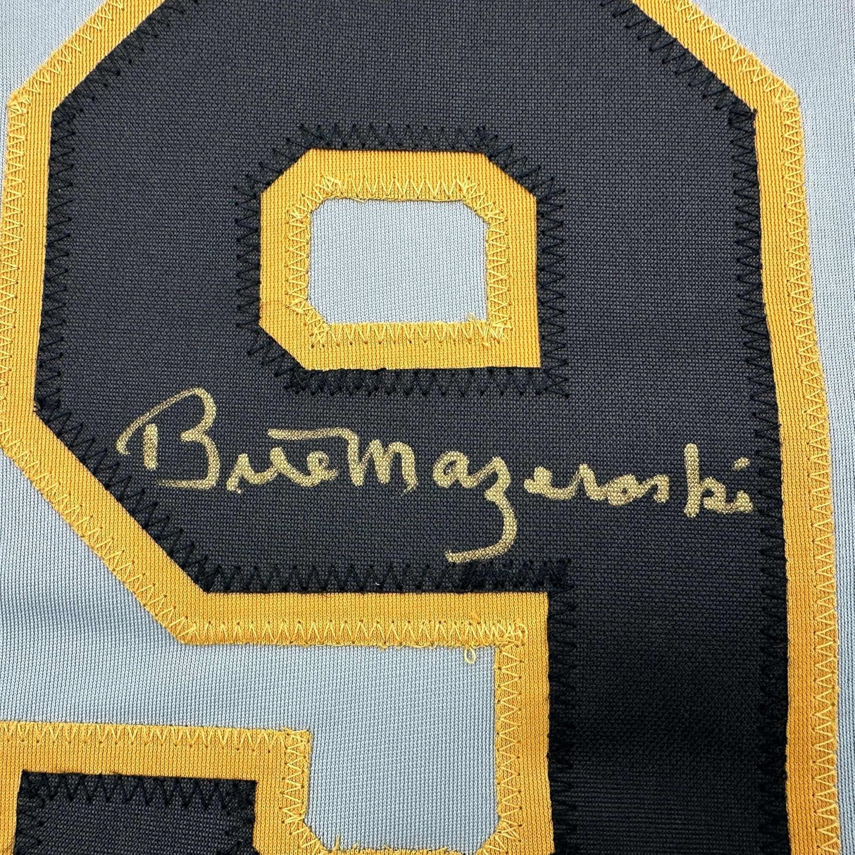 Framed Autographed/Signed Bill Mazeroski 35x39 Pittsburgh Grey Baseball Jersey JSA COA