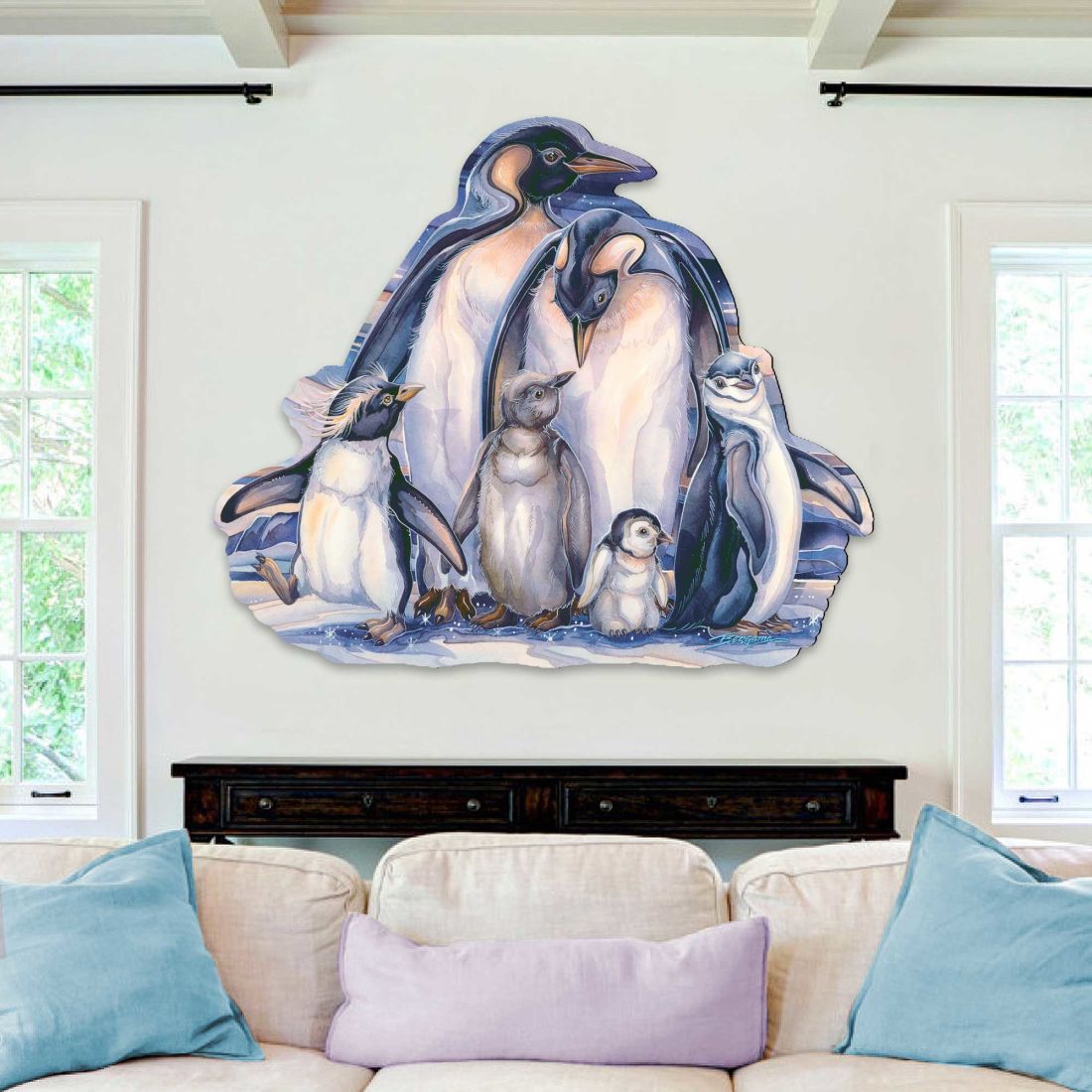 Arte mural de vida silvestre "Sno Buddy Like You" - J. Bergsma - Decoración navideña de vida silvestre - 8591659W-JB