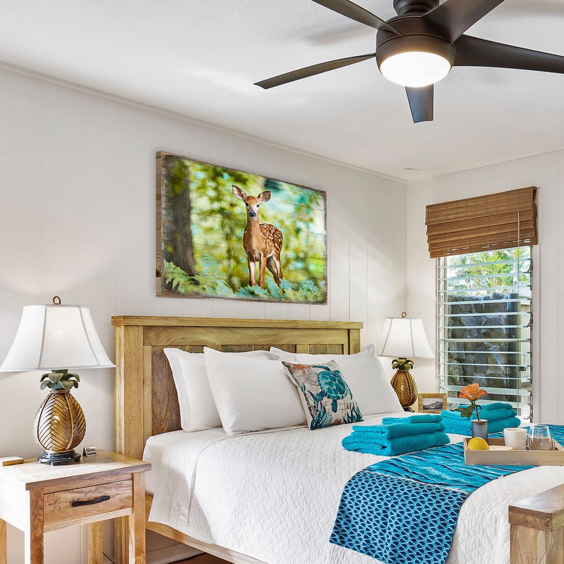 Arte mural de madera con ciervos del bosque de Nature Wonders - Decoración de vida silvestre - 95290B