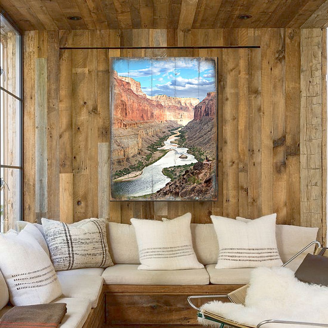 Canyon River Art Wooden Wall Art by Nature Wonders - Nature Wildlife Decor - 95279B