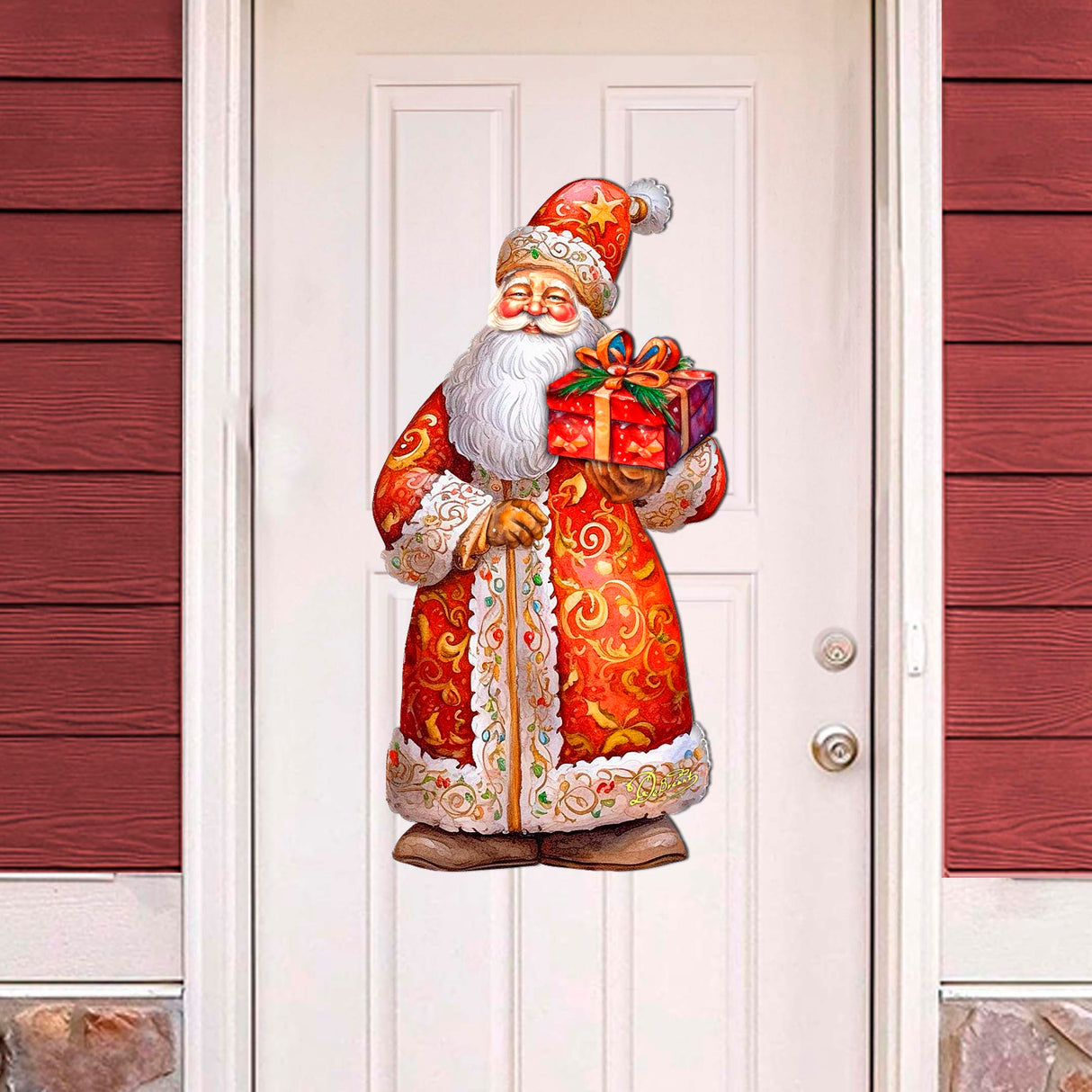 St. Nick's Gift Holiday Door Decor by G. Debrekht - Christmas Santa Snowman Decor - 8691410H