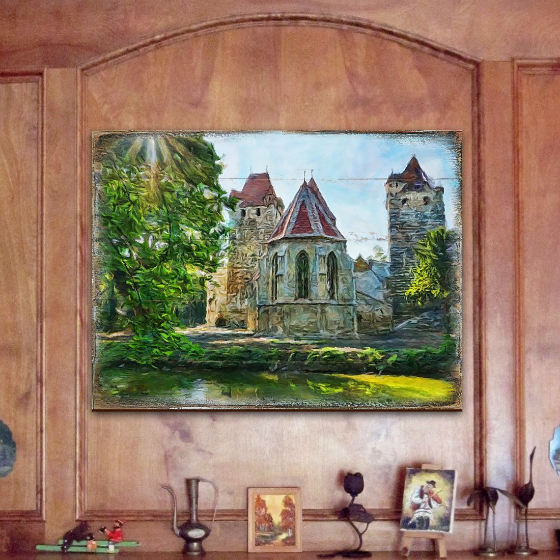 Arte mural de madera con el castillo de Aleeza de Nature Wonders - Decoración de vida silvestre - 95248B