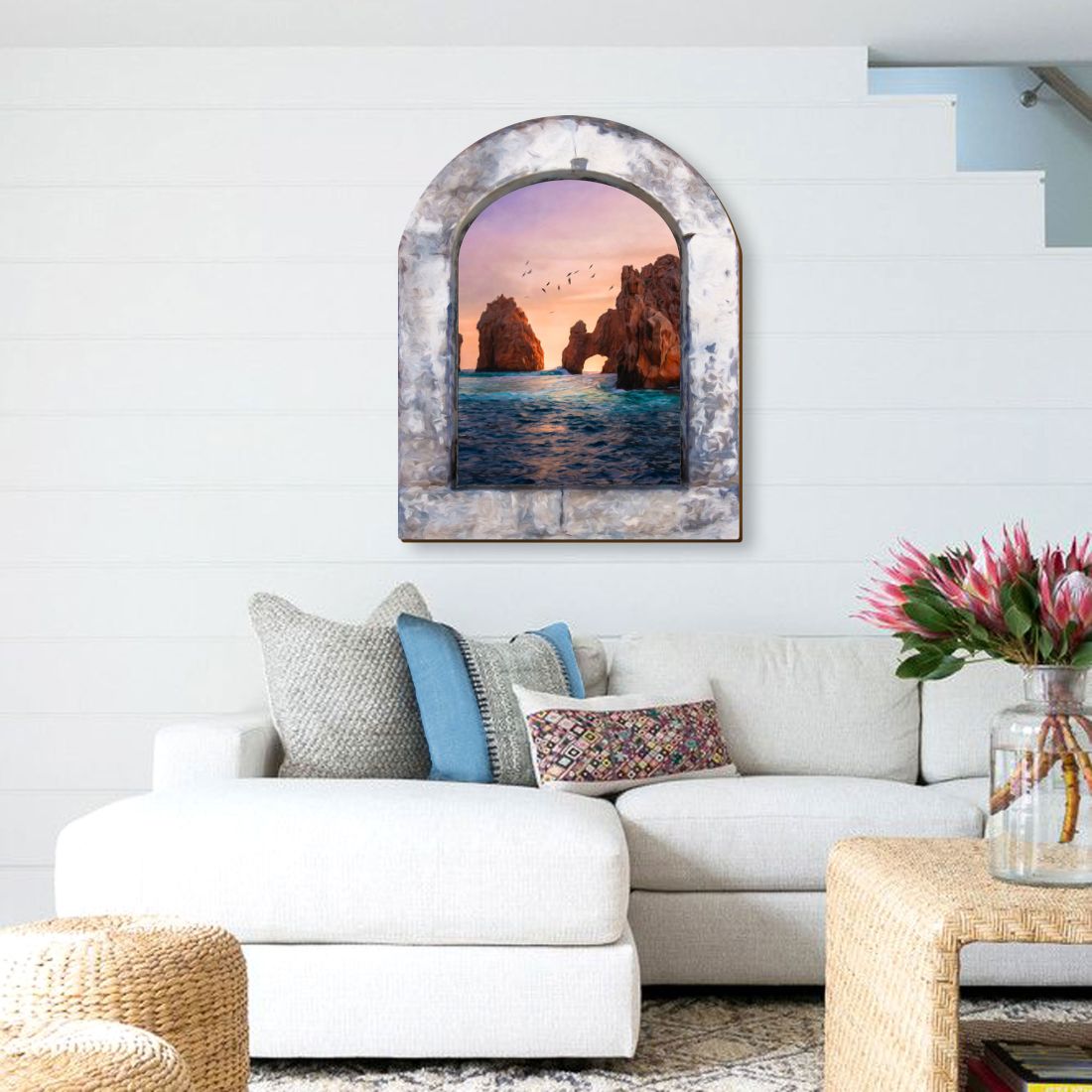 Colgador de pared Sunset Serenity de G. DeBrekht - Decoración costera con vida marina - 8491001W