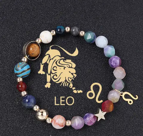 Twelve Constellation Constellation Bracelet Natural Stone Cut Color - Lootquake