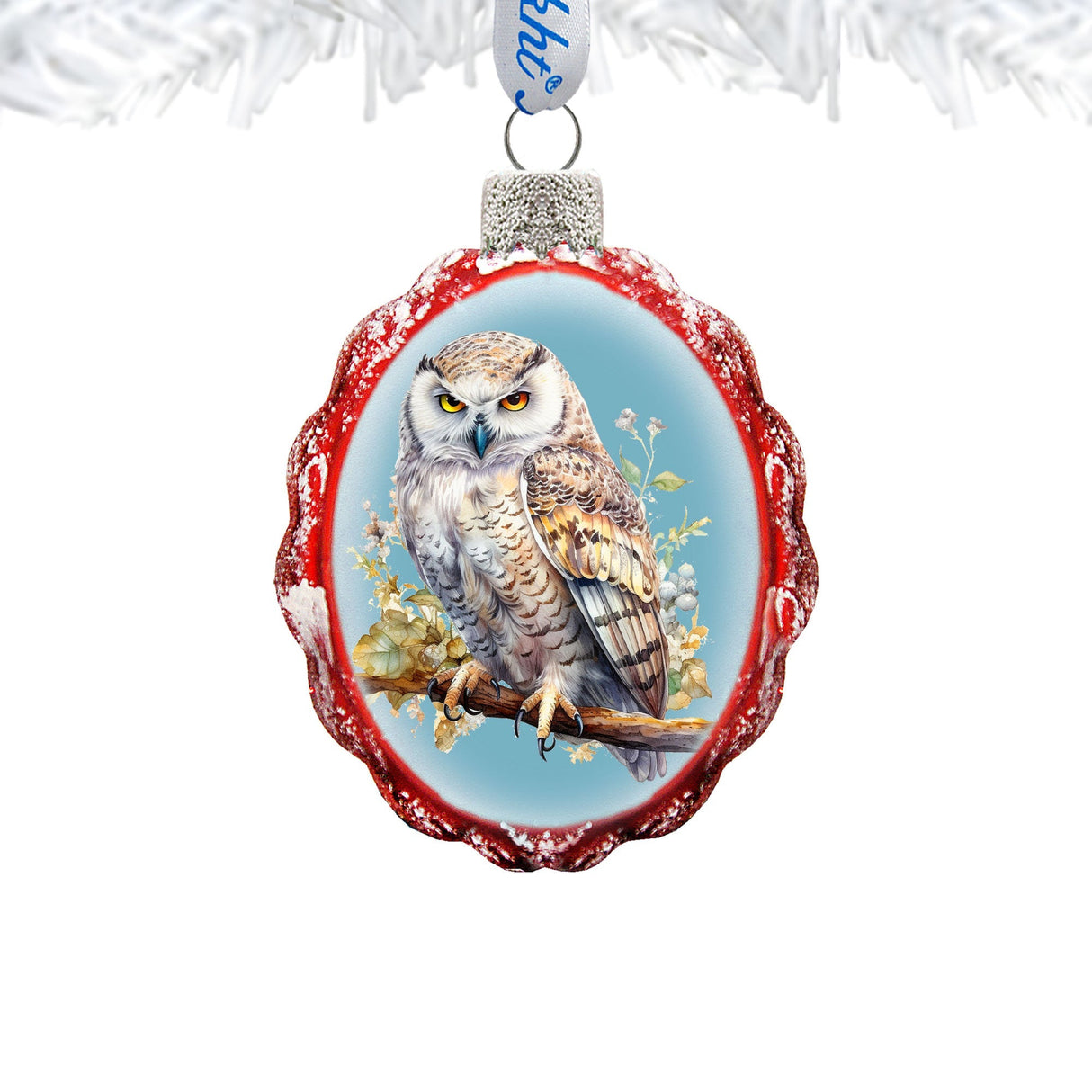 White Owl Mercury Glass Ornaments by G. Debrekht - Wildlife Holiday Decor - 776002