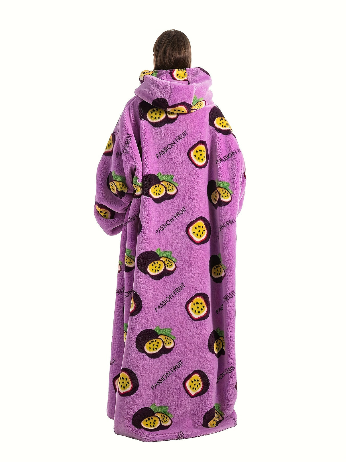 Plus Size Pumpkin Print Flannel Blanket Hoodie - Soft, Cozy, Plush, Hooded, Winter Outwear for Women with Halloween Theme