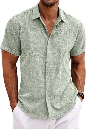 Men's Shirt Short Sleeve Casual Buckle - Lootquake