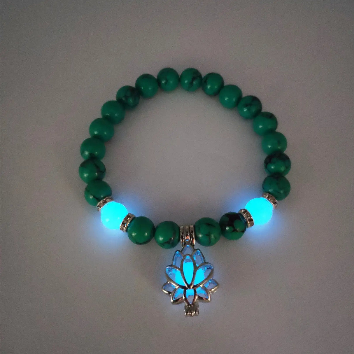 Energy Luminous Lotus Natural Stone Bracelet Yoga Healing Luminous Glow In The Dark Charm Beads Bracelet For Men Women Prayer Buddhism - Lootquake