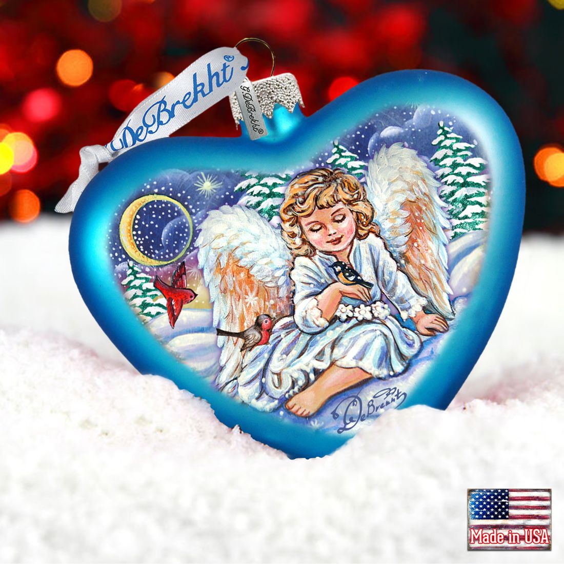 Adorno de cristal de ángel niña de G. DeBrekht - Decoración navideña - 753-011