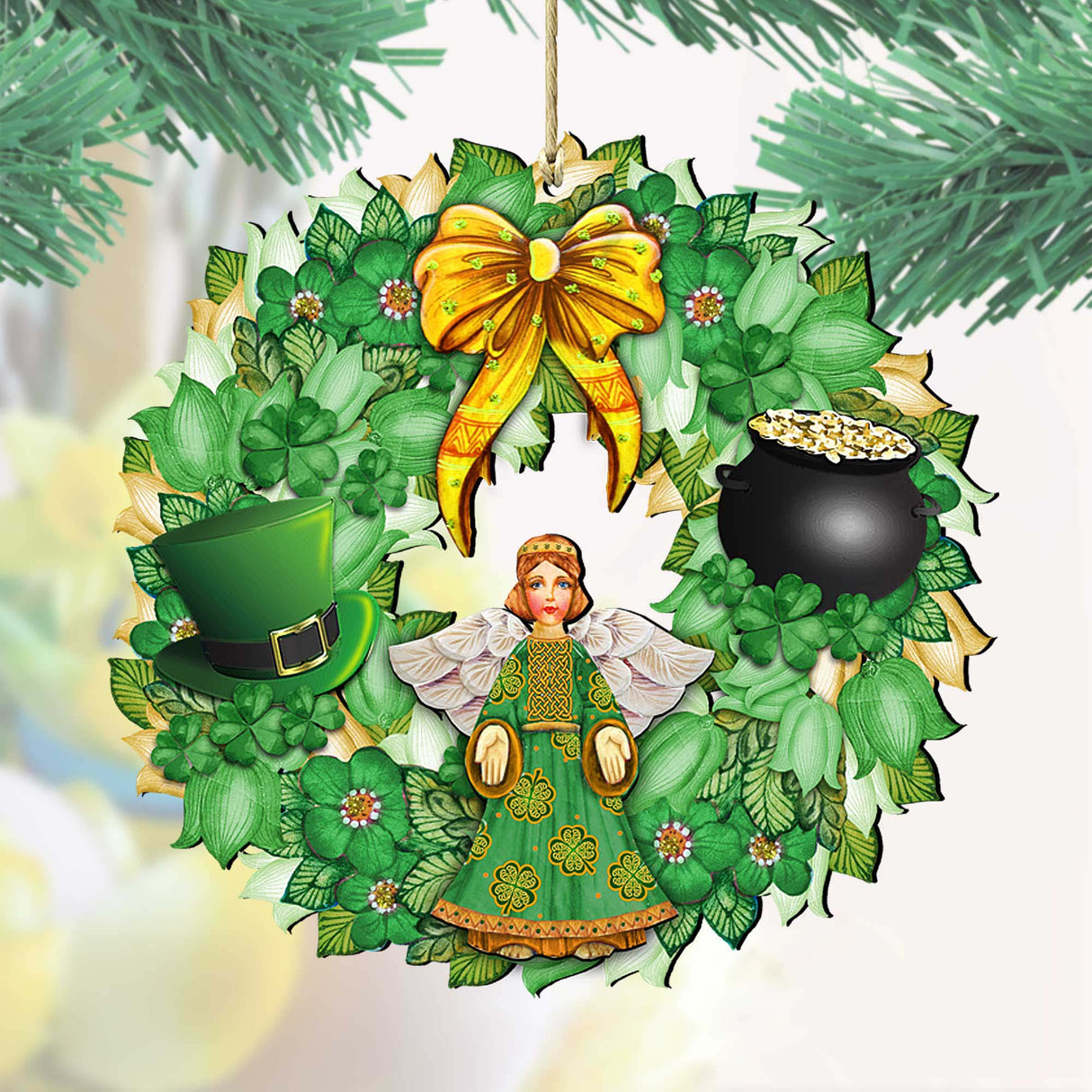 Adornos de madera para coronas del Día de San Patricio de G. DeBrekht - Decoración celta - 8185318