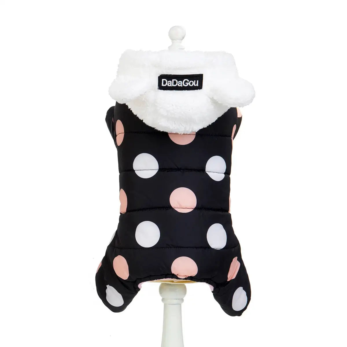 Warm big polka dot four-leg cotton coat - Lootquake