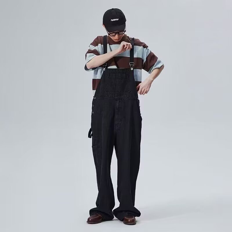 Jumpsuit Suspender Men's Business Shirt Wide Leg Pants - Lootquake