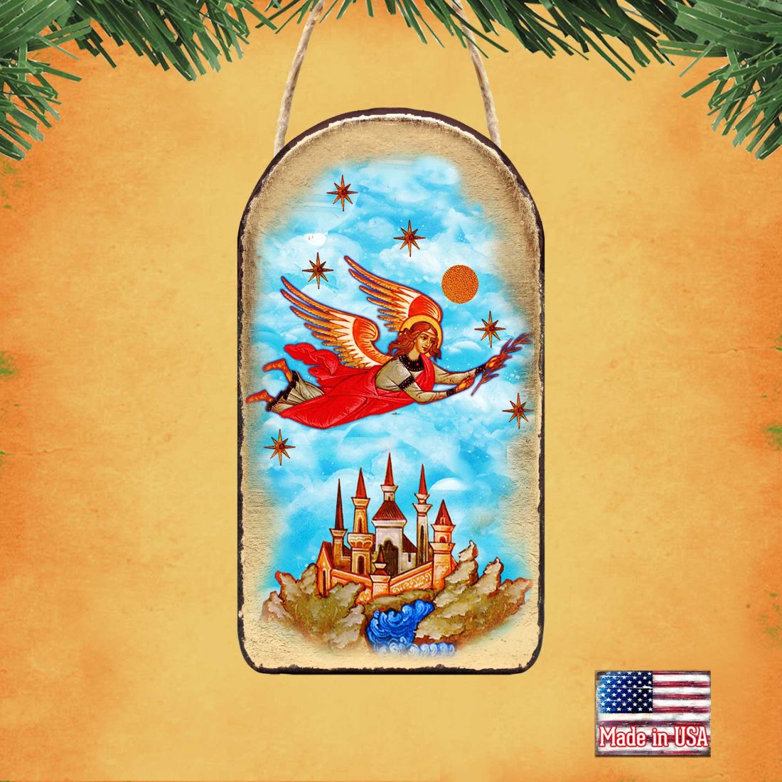 Ángel vigilante en vuelo, adorno religioso cristiano sagrado - Decoración inspiradora - 87034