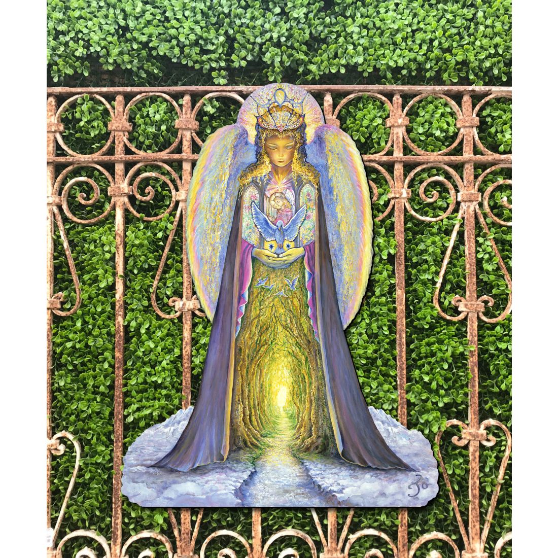 The Angel and The Blue Cat Oversized Decor by Josephine Wall - Christmas Decor - 845623H-JW