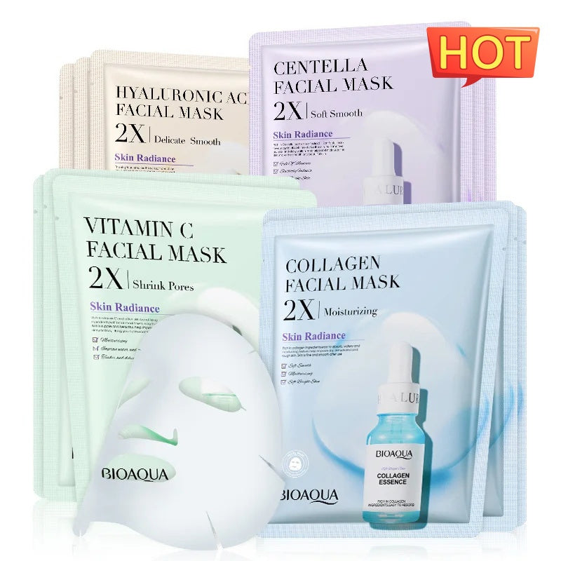 Collagen Face Mask Moisturizing Firming Face Sheet Mask Hyaluronic Acid Facial Masks Beauty Skin Care Gel Skin Care - Lootquake