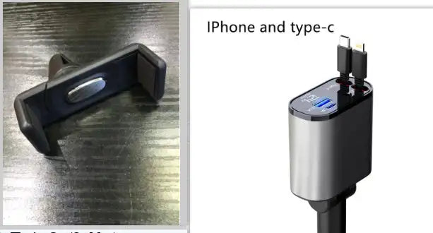Metal Car Charger 100W Super Fast Charging Car Cigarette Lighter USB And TYPE-C Adapter - Lootquake