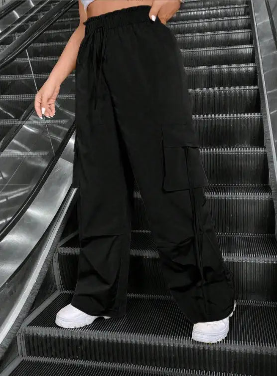 Women's Solid Color Work Pants, Personalized And Versatile, Casual And Loose Pants - Lootquake