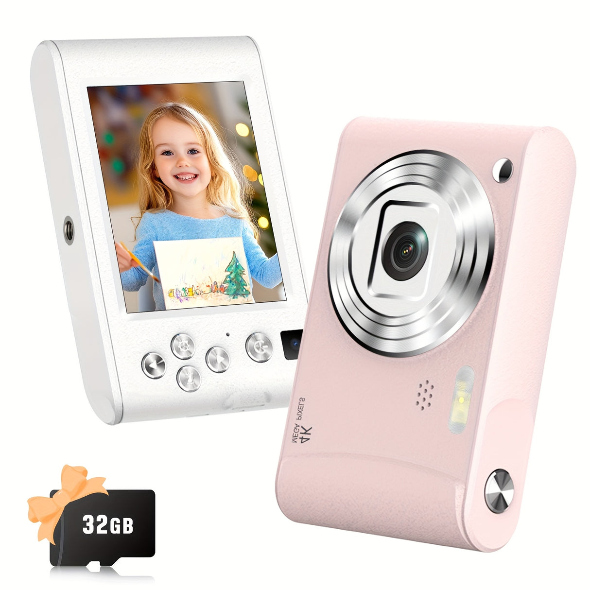 Digital Zoom1080P HD Digital Camera - 2.4" Rechargeable Camera, 800mAh, Equipped With A 32GB SD Card, Support For Vlog, Selfie, Photography, Video Recording, Webcam, Digital Camera Suitable For Beginners/Youngest, Perfect Gif