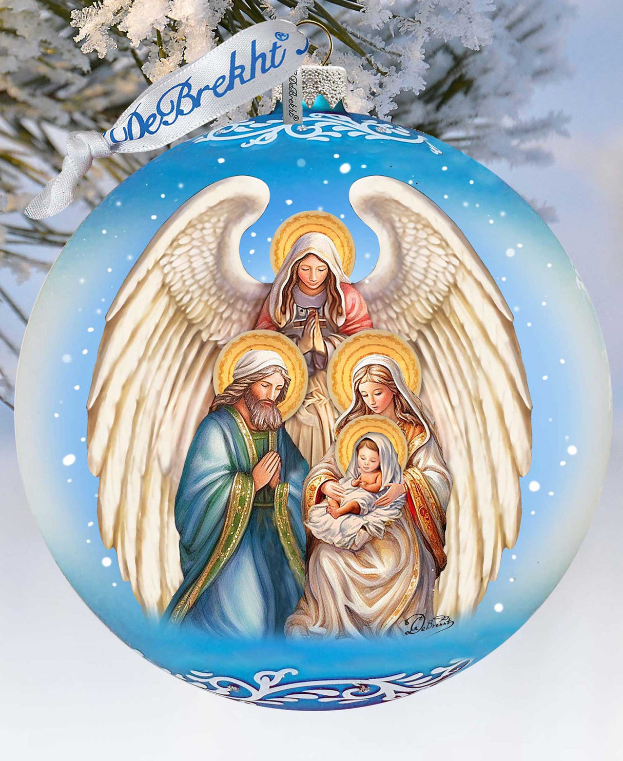 Adorno de cristal grande para la Natividad con la Divina Presencia del Ángel, de G. Debrekht - Decoración navideña - 73934