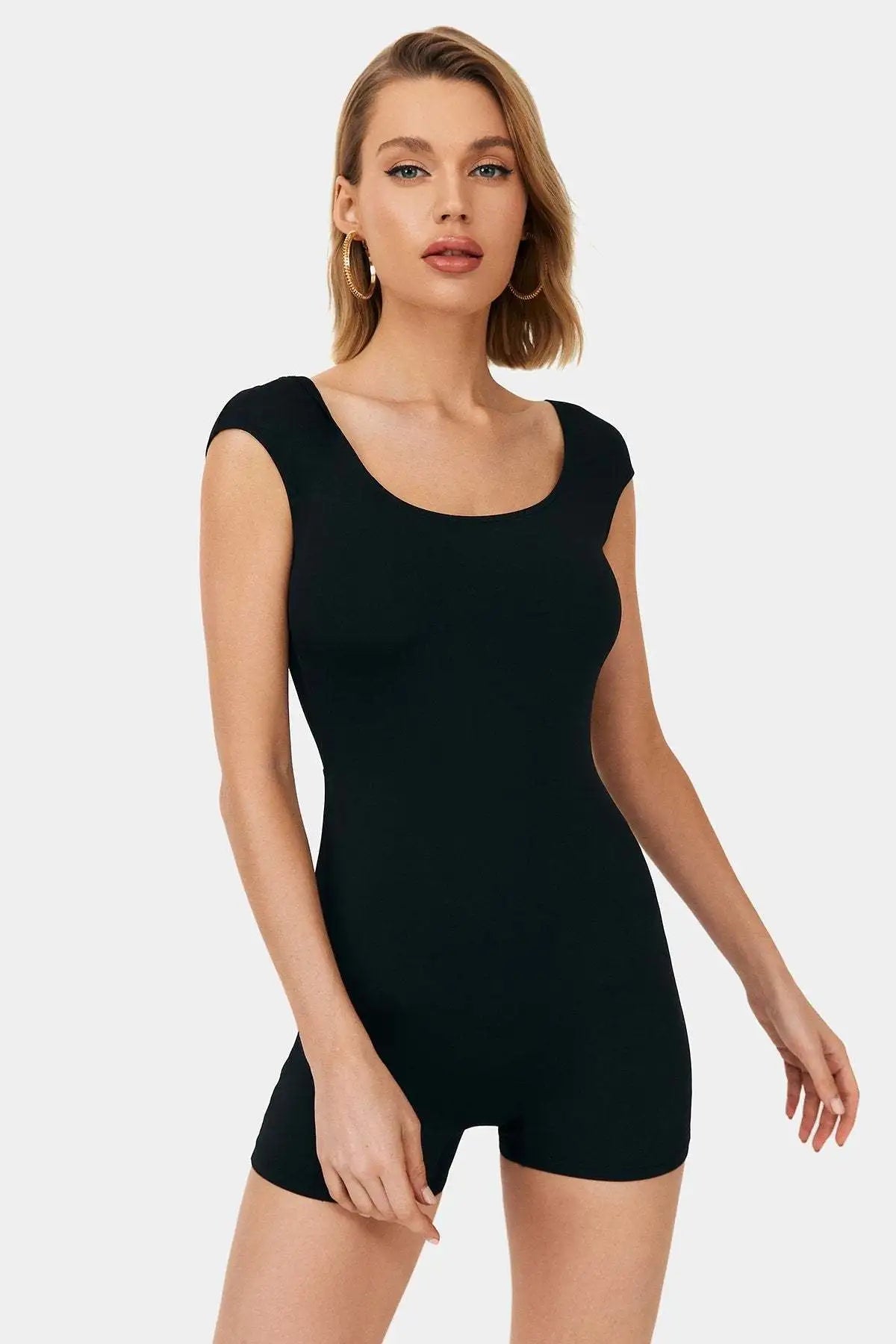 Women Backless Suit Fashion Style Backless Slim-fit Short Jumpsuit Backless Slim Fit Vacation Outfit - Lootquake