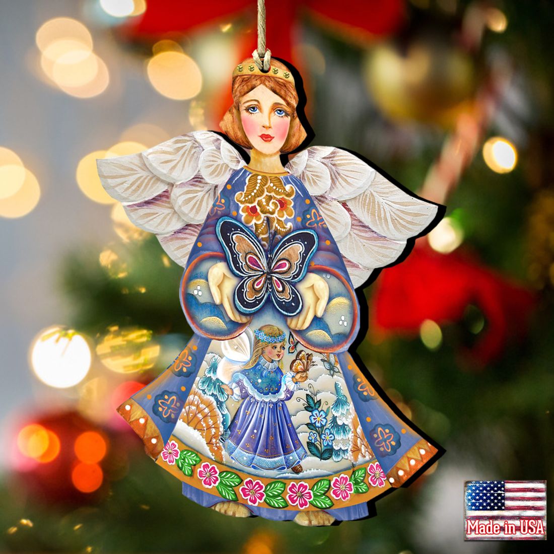 Butterfly Spring Angel Wooden Ornaments by G. DeBrekht - Easter Spring Decor - 8154152