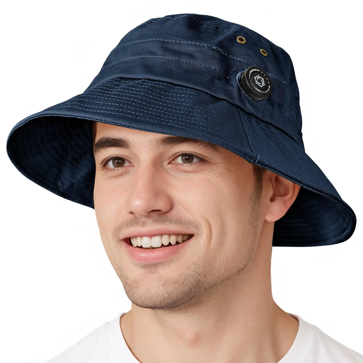 Cotton Bucket Hat For Men Women Adjustable Knob Sun Hat Wide Brim Fishing Hat For Walking Daily Outdoor - Lootquake