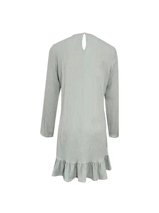 Ladies' Solid Color Lace A-list Casual Long Sleeved Dress - Lootquake