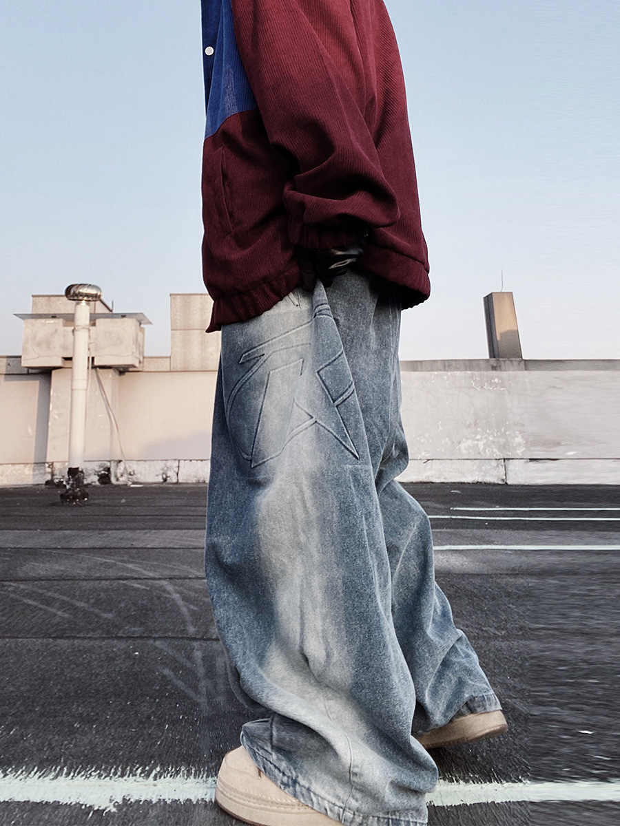 American Fashion Brand Vintage Mop Straight Jeans - Lootquake