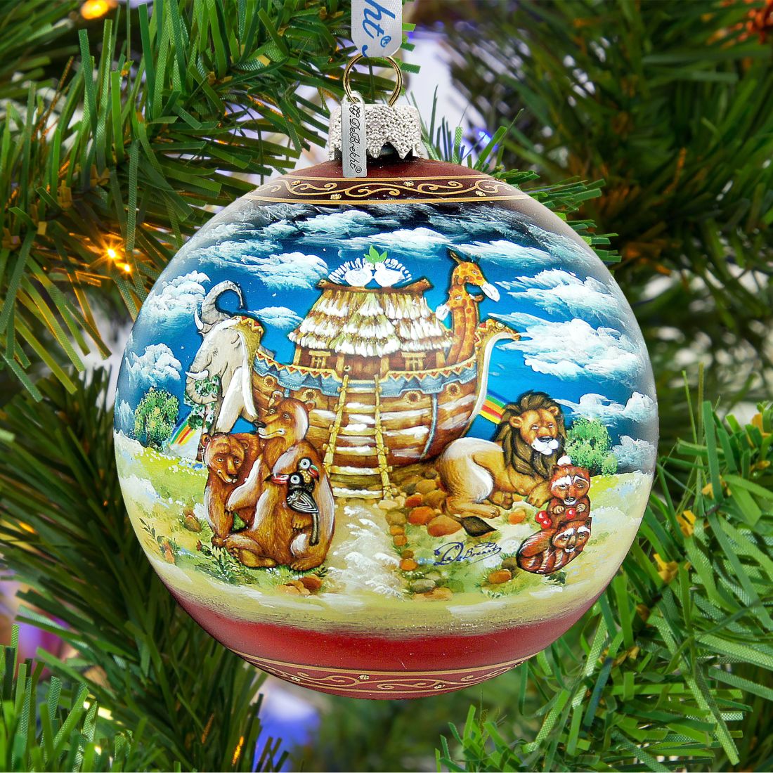 Noah's Ark Ball Glass Ornament Limited Edition by G. DeBrekht - Nativity Holiday Decor - 73859