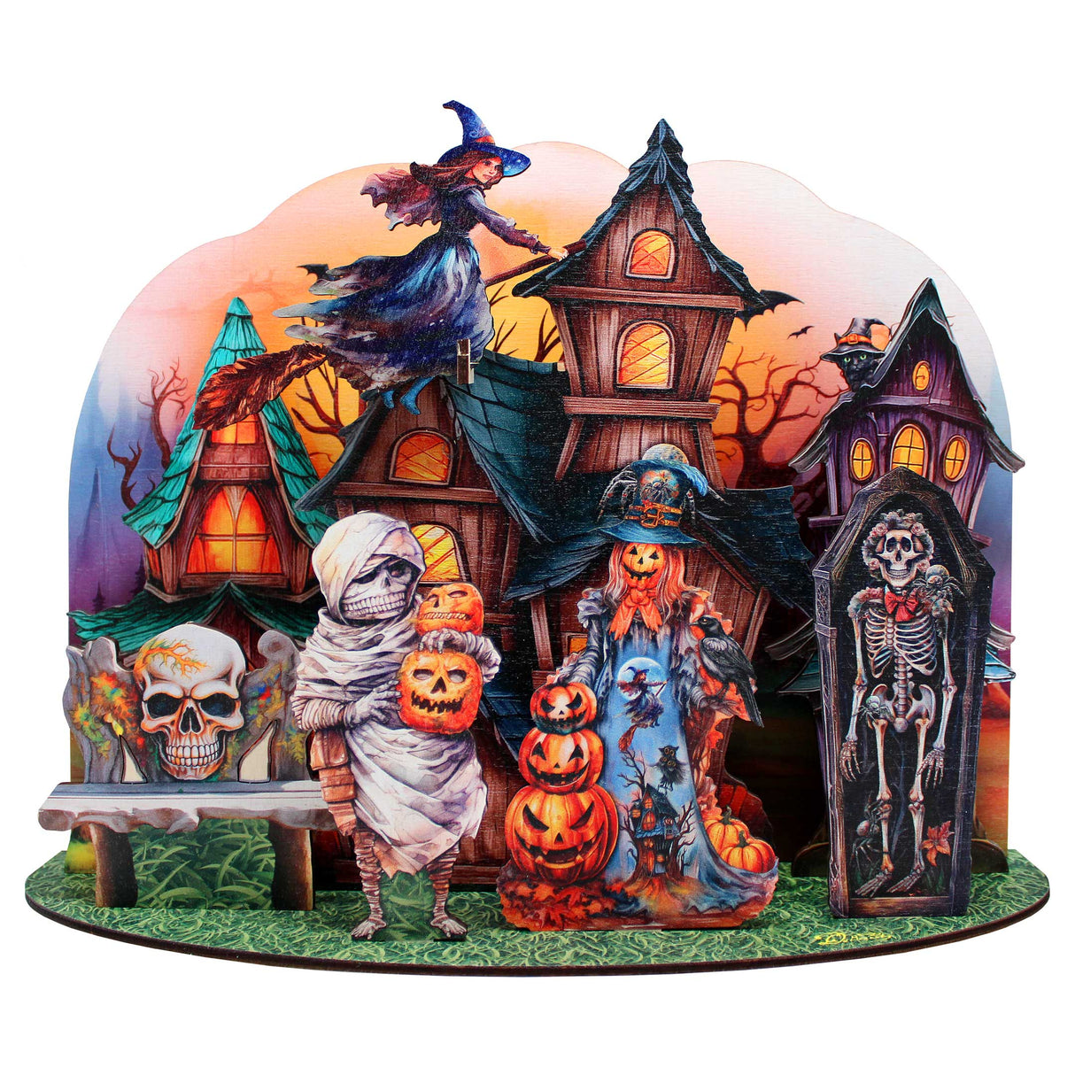 Conjunto decorativo de aldea fantasmal de Halloween de G. Debrekht - Decoración de Halloween - 852741-12