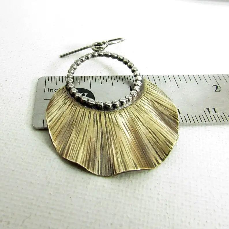 European And American Fashion Leaf Two-tone Earrings - Lootquake