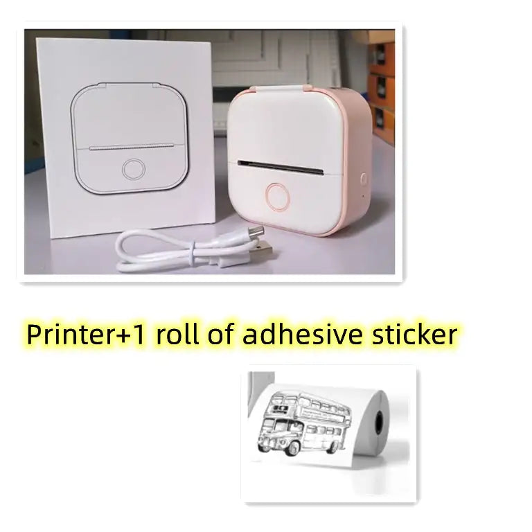 Portable Mini Printer for Students and Hobbyists, Bluetooth Thermal Label Printer - Lootquake
