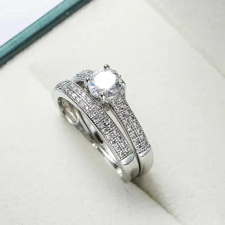 Women's Full-Diamond Stacked Ring - Lootquake