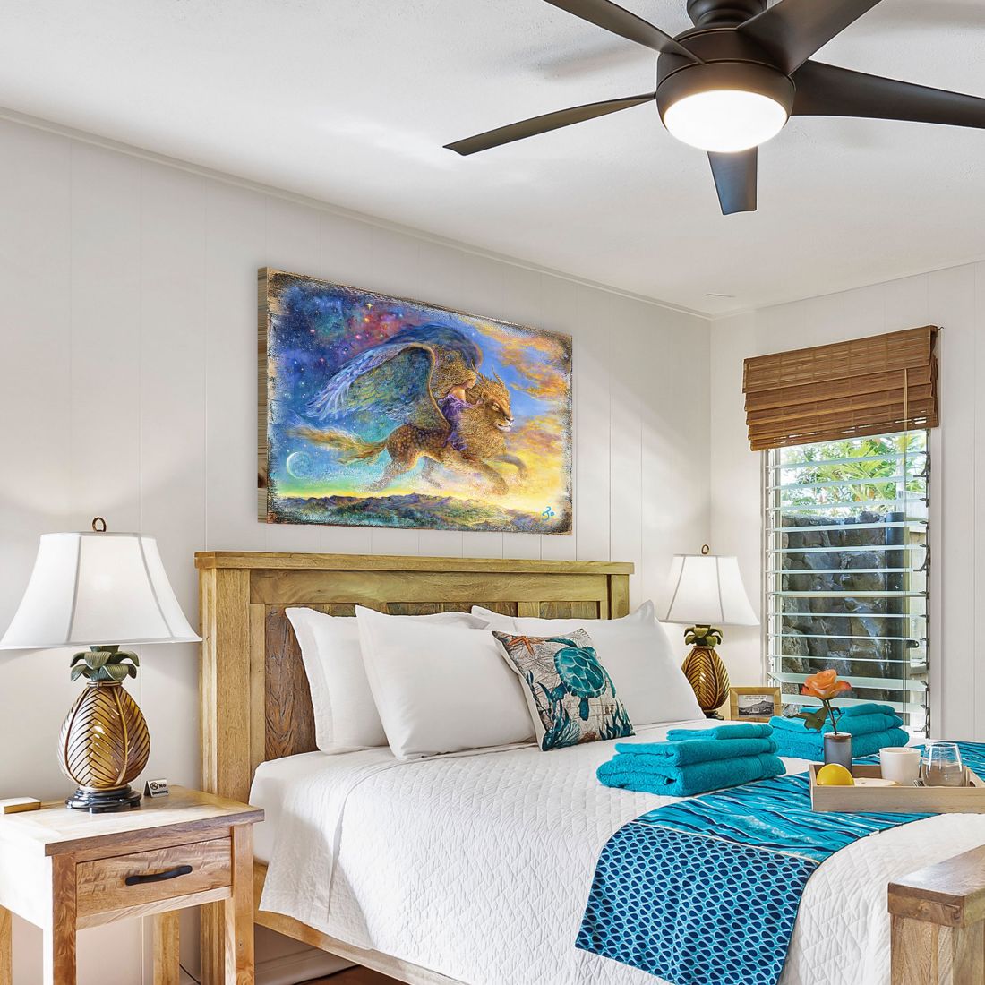 ¿Adónde vamos? Mi preciosa fantasía. Arte mural de madera de Josephine Wall - Decoración de fantasía - 852142-JW