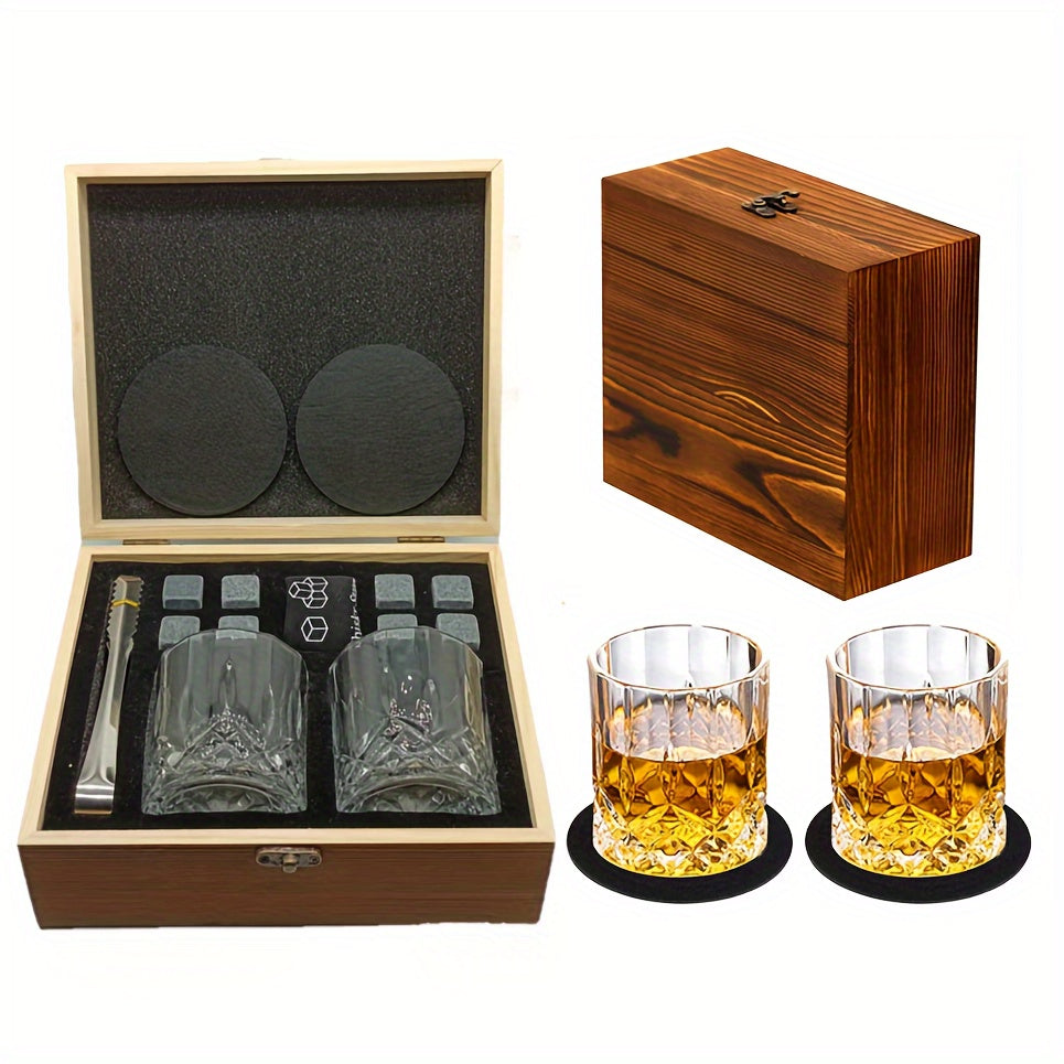 Set de regalo de vasos de whisky con piedras y pinzas