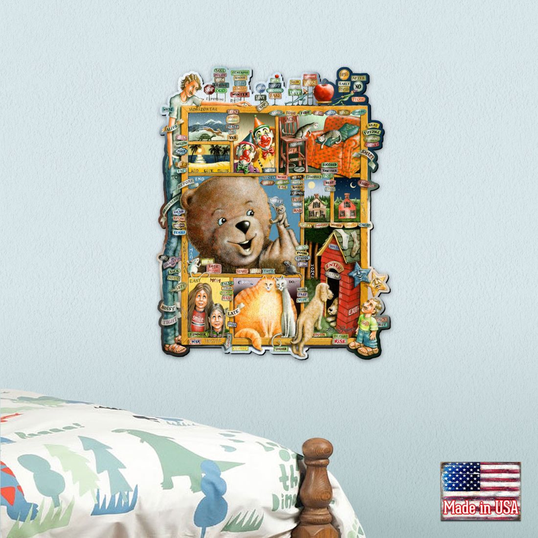 Opposites Whimsical Wall Art by Laura Seeley - Love Family Kids Decor - 8513010-LS