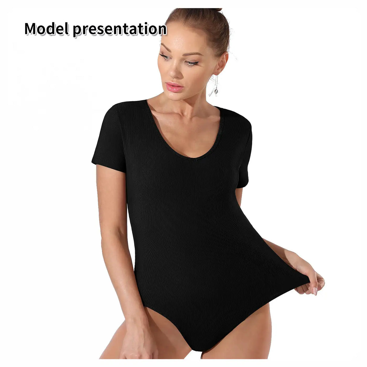 Women's Fashion Simple Solid Color Bodysuit - Lootquake