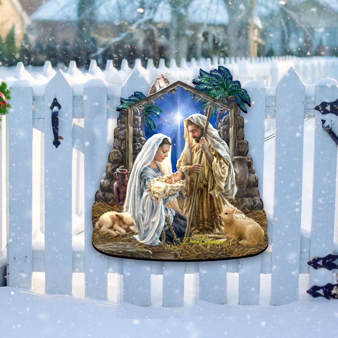 Decoración para puerta del Nacimiento "Gloria a Dios" de D. Gelsinger - Decoración navideña del Nacimiento - 8461010H-1722