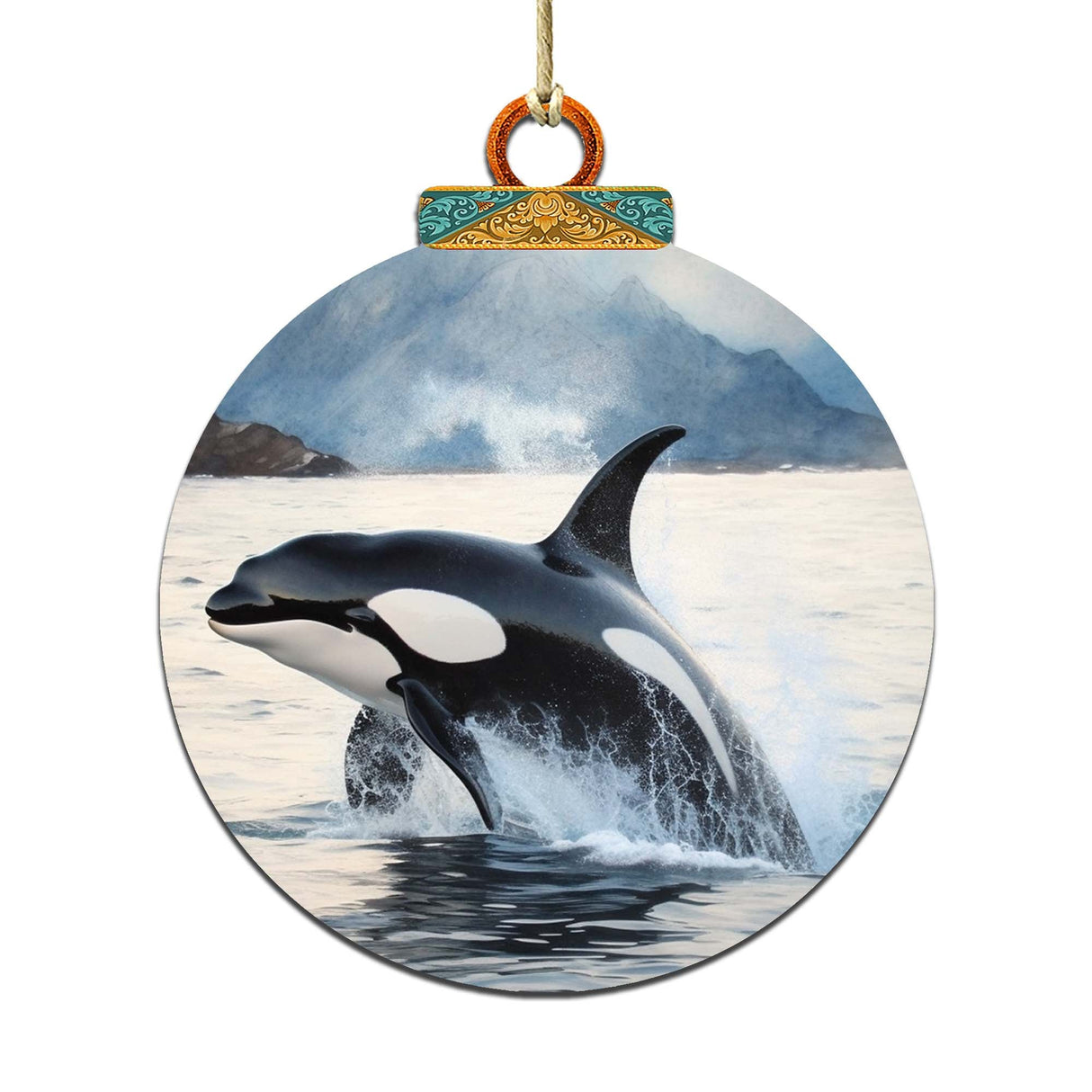 Adornos de madera de orcas de Alaska de G.Debrekht - Decoración navideña con temática de vida silvestre - 870051