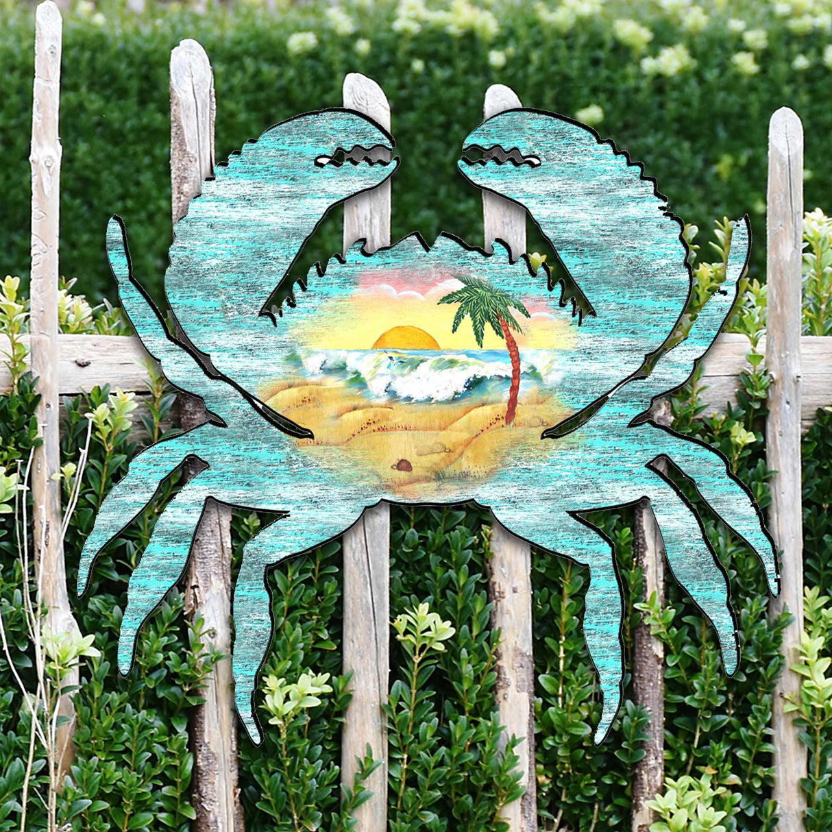 Crab Coastal Waves Door Decor by G. DeBrekht - Coastal Holiday Decor - 8198511H