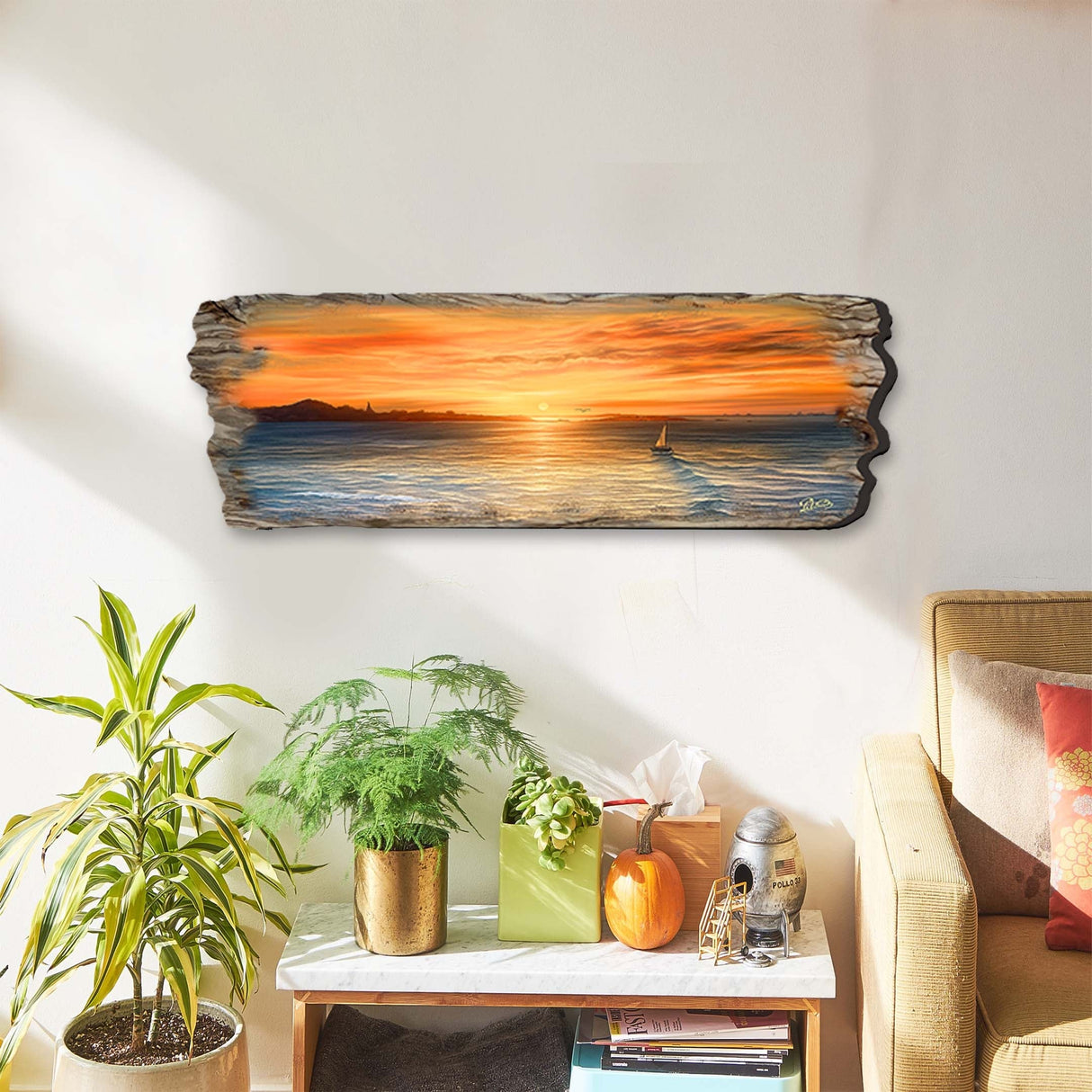 Ocean Sunset Wooden Wall Art by G. DeBrekht Coastal Decor - 8491106W
