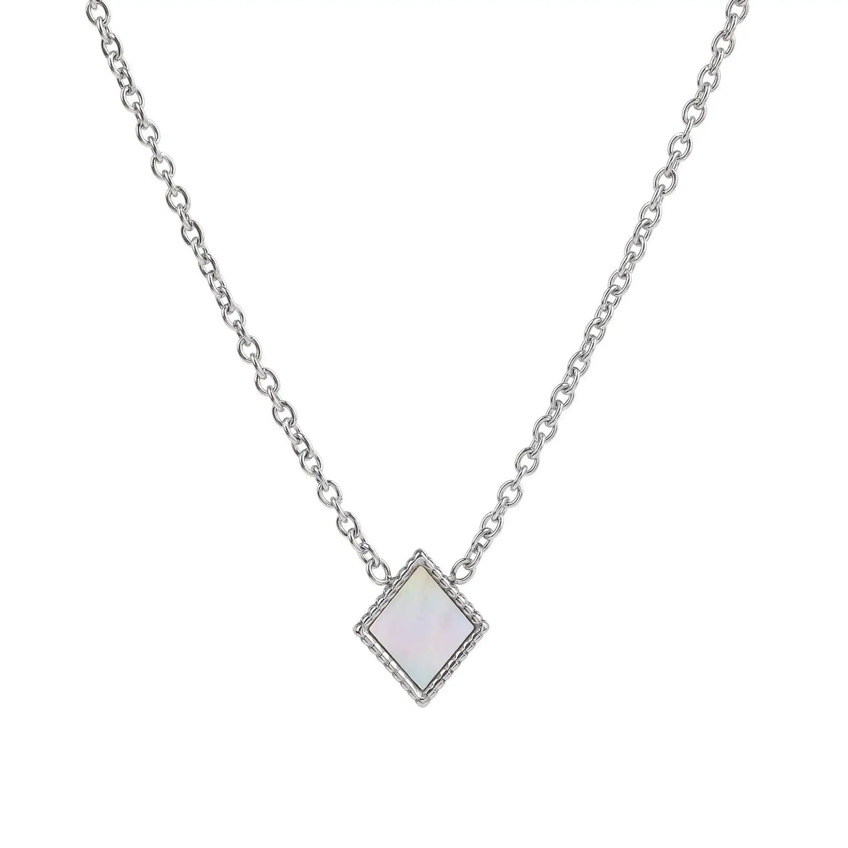 Square Natural White Shell Pendant Collarbone Necklace Bracelet - Lootquake