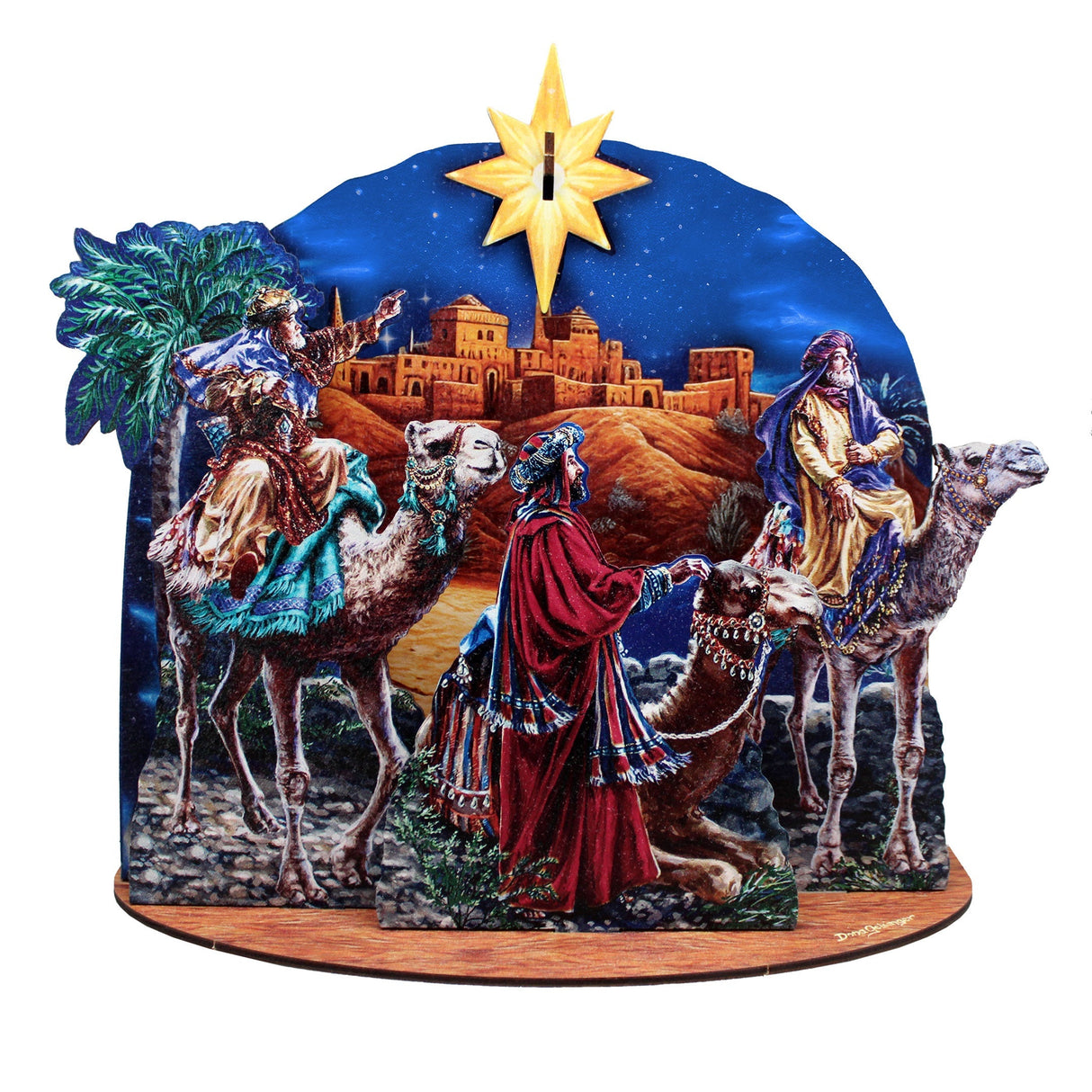 Conjunto decorativo de aldea "El Viaje de los Reyes Magos" de D. Gelsinger - Decoración navideña - 852768