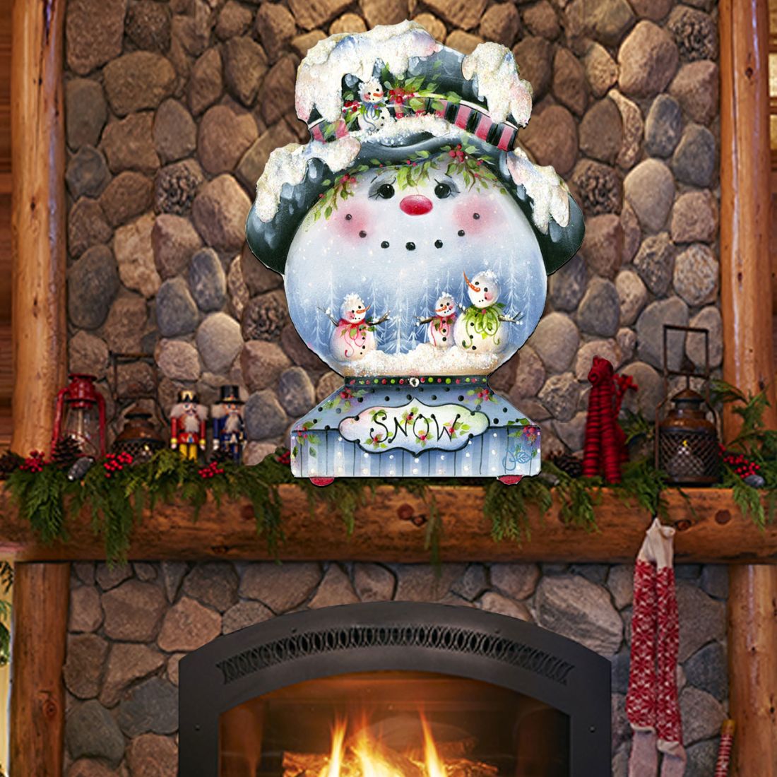 Joe Cool Snow Globe Door Decor by Jamie Mills-Price - Christmas Santa Snowman Decor - 8457506H