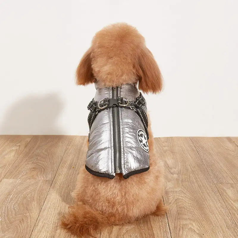 Pet Warm Dog Cotton-padded Clothes Fleece-lined Thickened Reflective Gallus - Lootquake