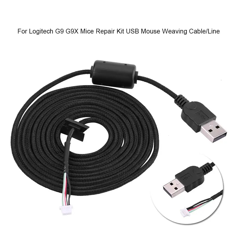 2meters USB Mouse Line Wire Cable Replacement Repair Accessory For Logitech G9/G9X Game Mouse - Lootquake