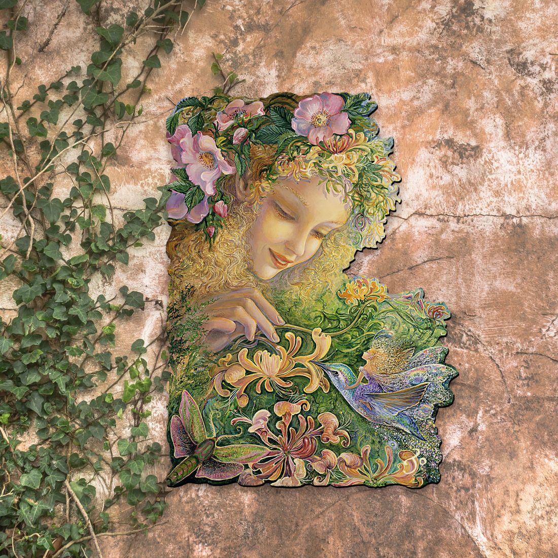 Honeysuckle Holiday Outdoor Scene by Josephine Wall - Christmas Decor - 845620F-JW