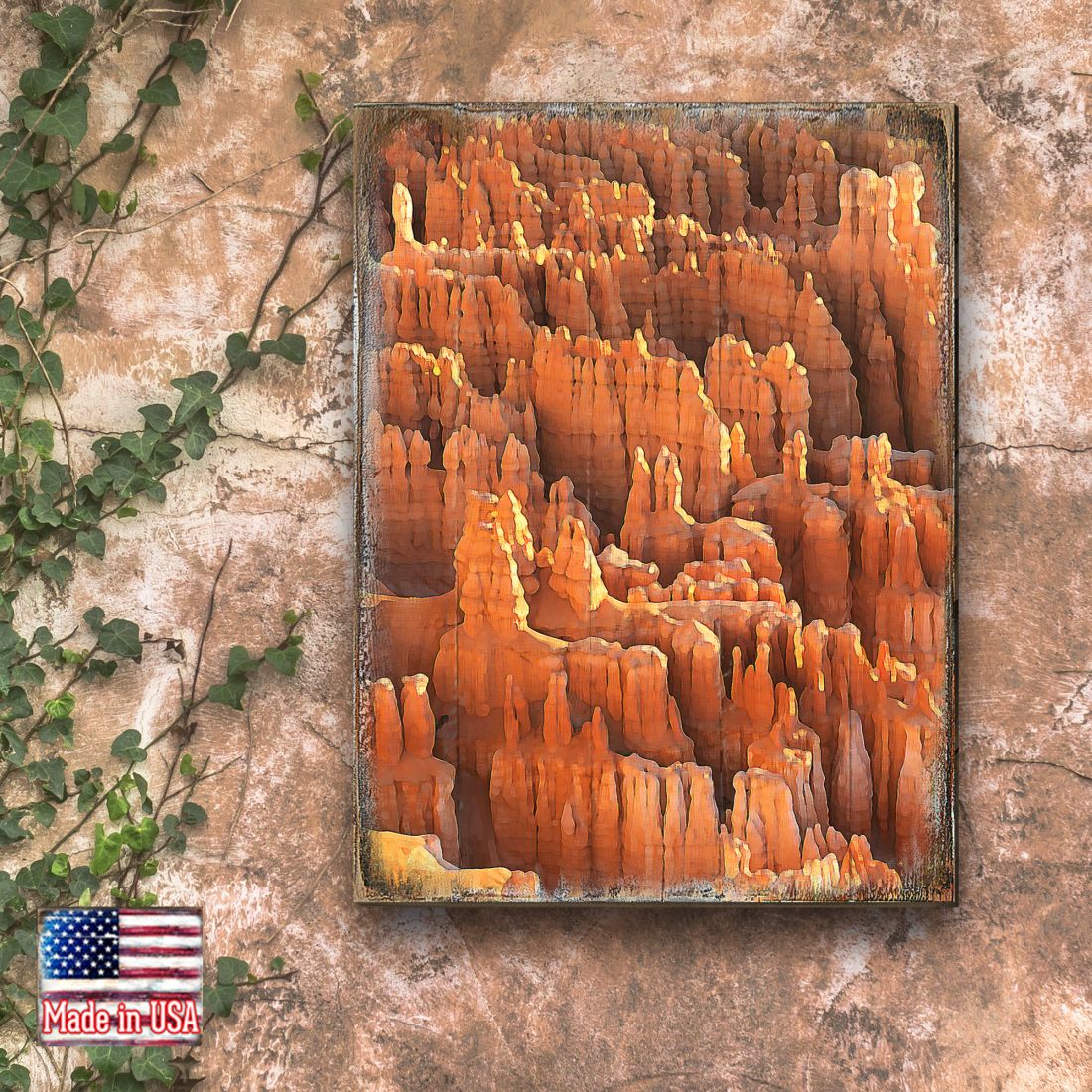 Arte mural de madera con laderas de las Montañas Rocosas de Nature Wonders - Decoración de vida silvestre - 95285B