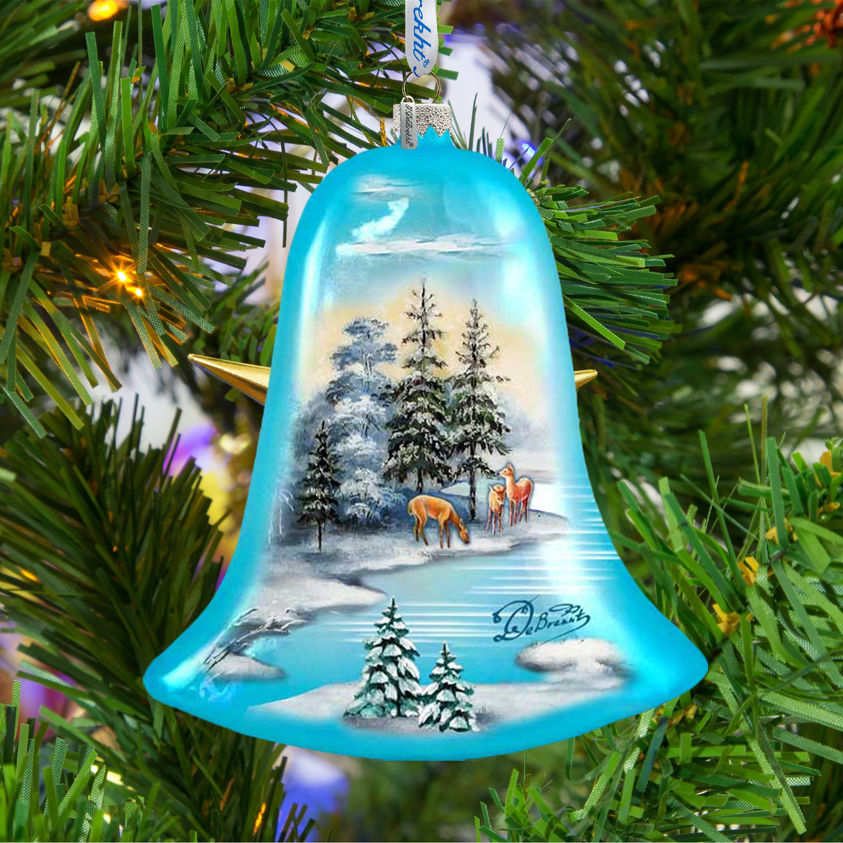 Peaceful Kingdom Bell Glass Ornament by G. DeBrekht - 752-005